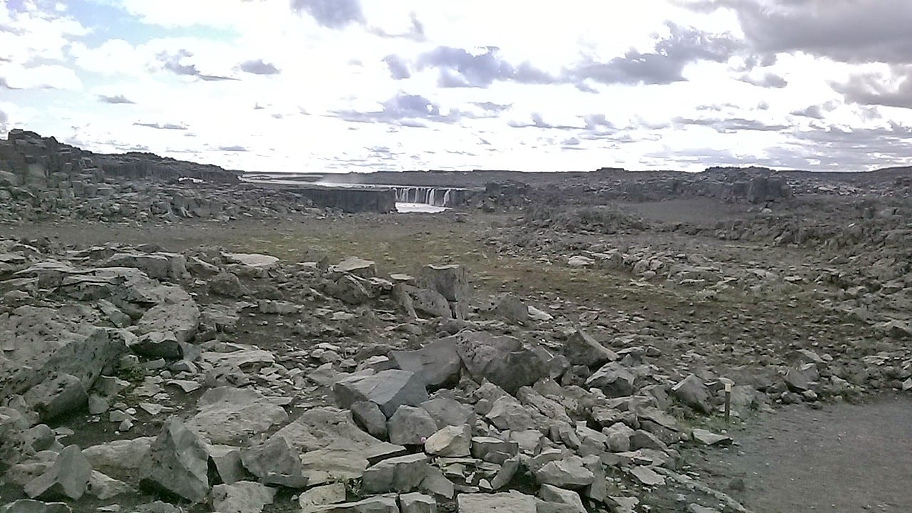 Waterfall Selfoss near Dettifoss, North-Iceland